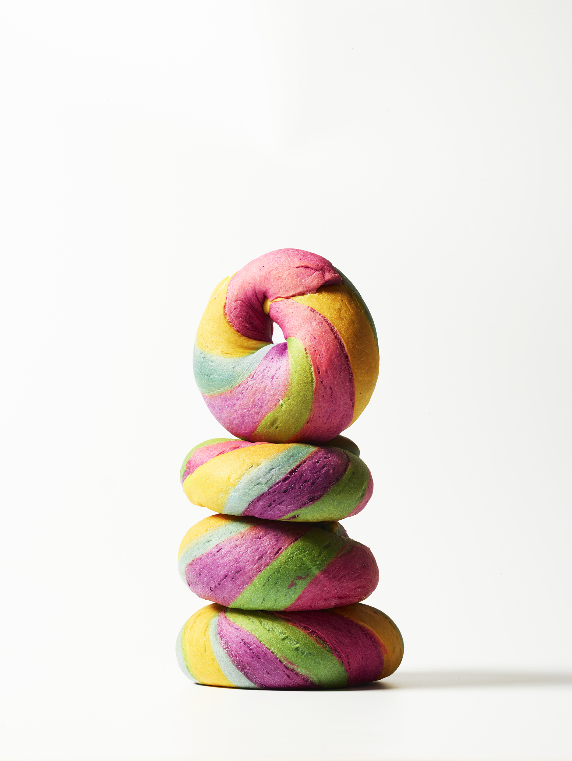 Chelsea Bloxsome | Food Photographer London rainbow bagel